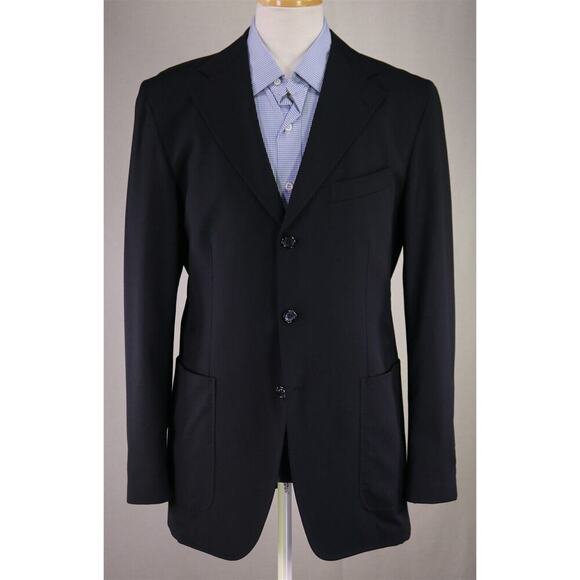 Reporter Quick Jacket Black Patch Pocket Super 110s Wool Unstructured Blazer 40R - Picture 2 of 8